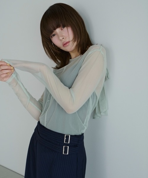 haek tシャツ sheer ribbon tops/シアーリボントップス レディース