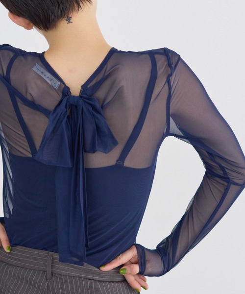 haek tシャツ sheer ribbon tops/シアーリボントップス レディース