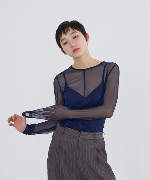 haek tシャツ sheer ribbon tops/シアーリボントップス レディース