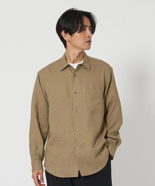 極美品★UNITED ARROWS｜定価2万 21SS ライラック リネンシャツ BEAUTY＆YOUTH UNITED ARROWS シャツ ライト リネンタッチ