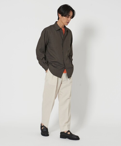 極美品★UNITED ARROWS｜定価2万 21SS ライラック リネンシャツ UNITED ARROWS LTD. OUTLET｜ライト リネンタッチ レギュラー