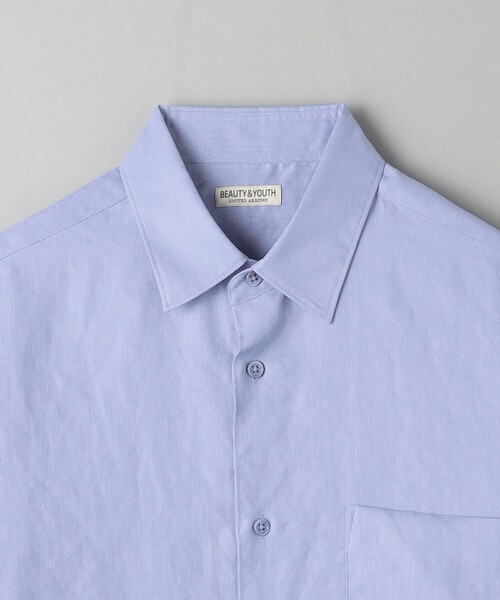 極美品★UNITED ARROWS｜定価2万 21SS ライラック リネンシャツ UNITED ARROWS LTD. OUTLET｜ライト リネンタッチ レギュラー