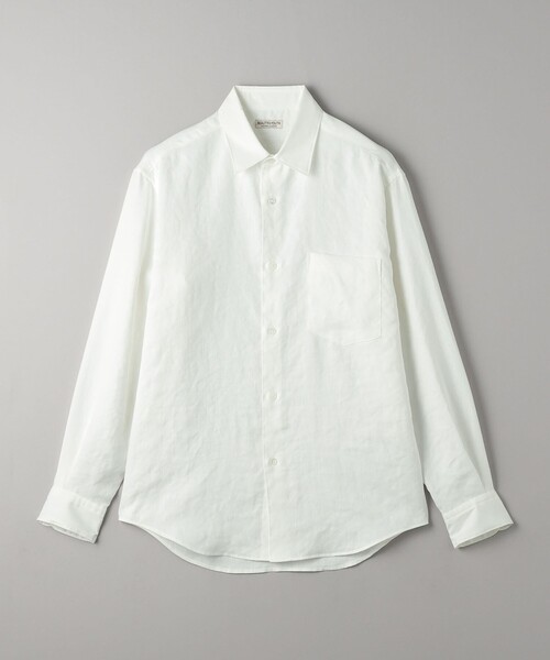 【美品】UNITED ARROWS 半袖　リネンシャツ　ホワイト BEAUTY＆YOUTH UNITED ARROWS シャツ ライト リネンタッチ