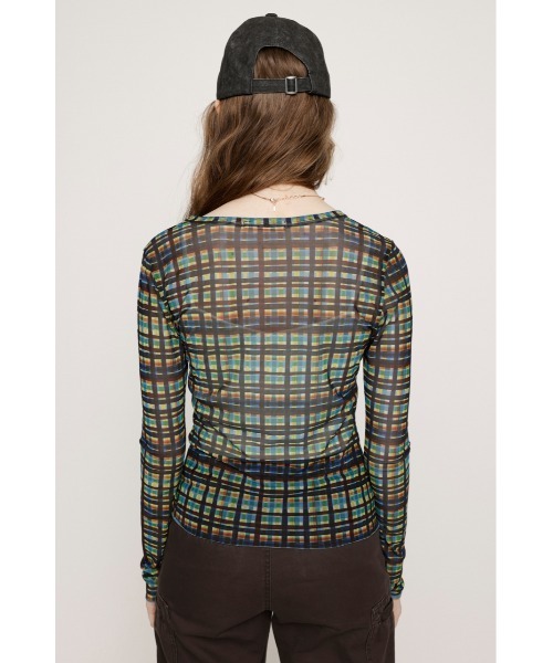 SLY tシャツ BLUSH MULTI CHECK TOPS ブラッシュ マルチチェック