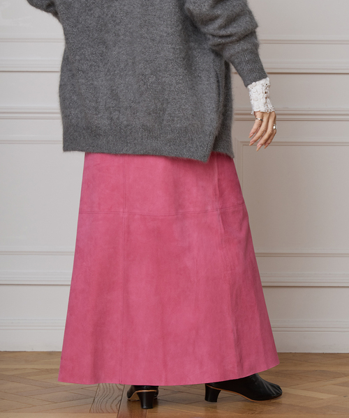 スカート IENA LA BOUCLE ゴートスエードタイトスカートの画像