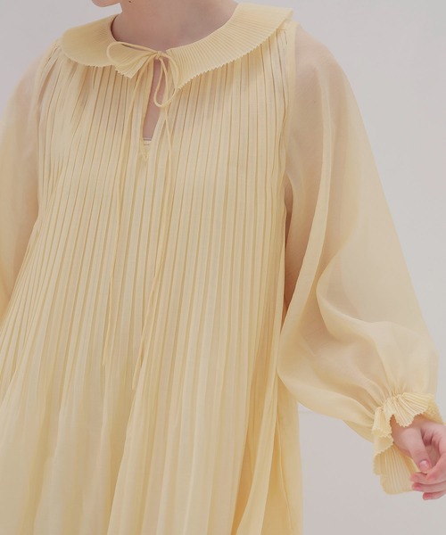 ワンピース VENIT / organza pleats dress(オーガンジープリーツワンピース VEE-5508-A)の画像