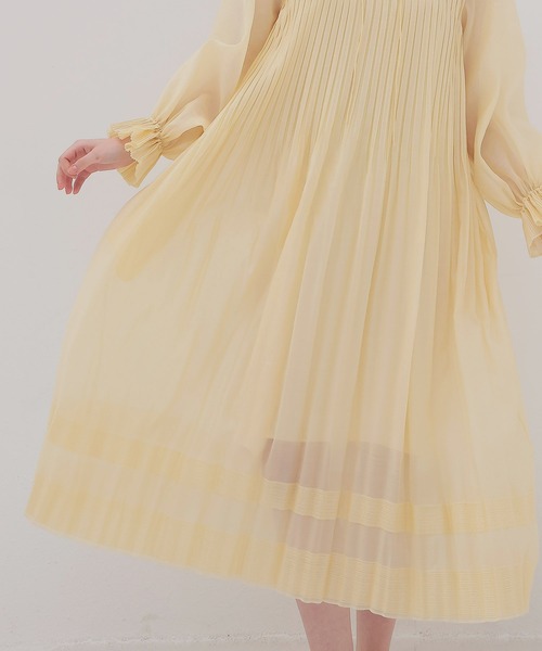 ワンピース VENIT / organza pleats dress(オーガンジープリーツワンピース VEE-5508-A)の画像