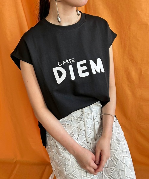 tシャツ ハンドロゴフレンチスリーブTシャツ レディース