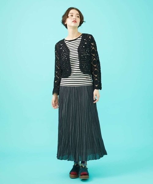 ホコモモラ（JOCOMOMOLA）/コード刺繍ショート丈カーディガン Jocomomola（ホコモモラ） カーディガン コード刺繍ショート丈