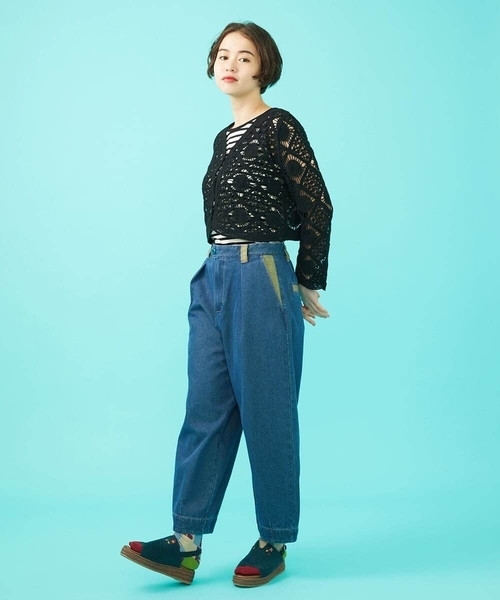 Jocomomola（ホコモモラ） カーディガン コード刺繍ショート丈