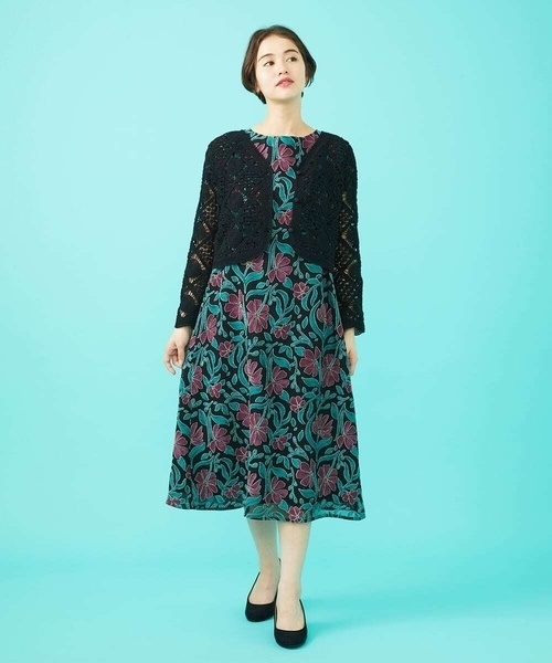 Jocomomola（ホコモモラ） カーディガン コード刺繍ショート丈