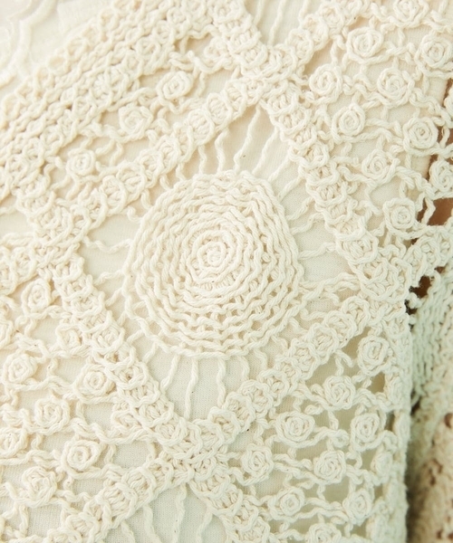 Jocomomola（ホコモモラ） カーディガン コード刺繍ショート丈