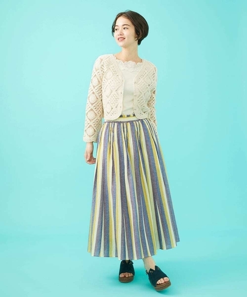 Jocomomola（ホコモモラ） カーディガン コード刺繍ショート丈