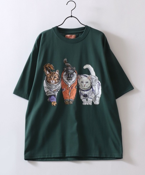 希少✨ALMA MATER◇ネコ プリント Tシャツ 半袖◇ウィーン国立歌劇場 ラミ＆アール 4コマ劇場半袖Tシャツ LIN AL-75108 黒猫 ネコ ネズミ 鼠