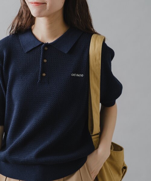 GEVACO ニット セーター 「GEVACO」半袖ニットポロシャツ