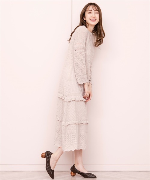 「WILLSELECTION」 ニットワンピース MEDIUM ピンク レディース_画像2