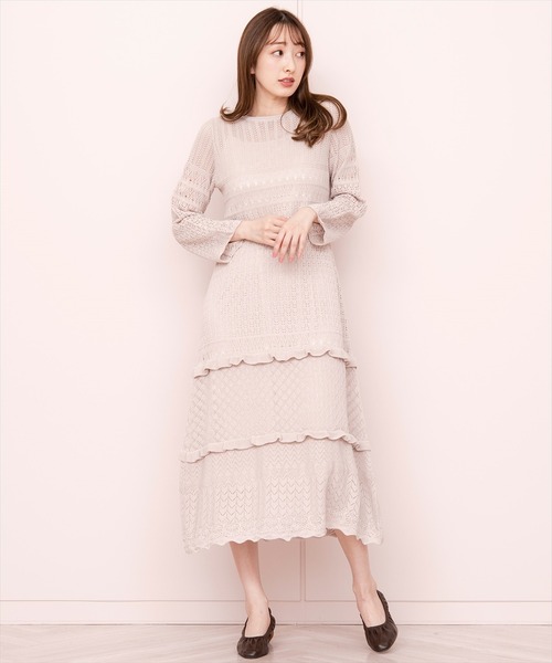 「WILLSELECTION」 ニットワンピース MEDIUM ピンク レディース_画像3