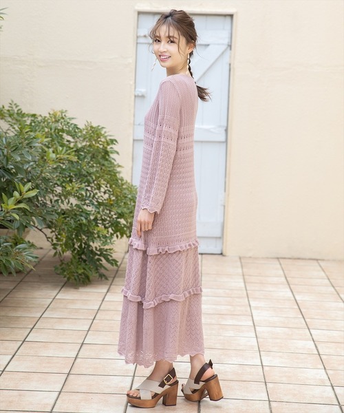 「WILLSELECTION」 ニットワンピース MEDIUM ピンク レディース_画像9