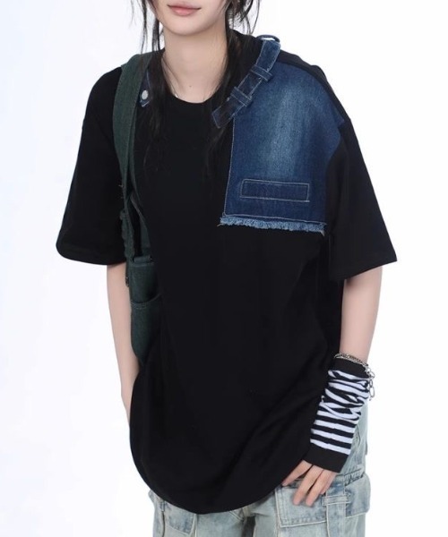 メンズデニム切替半袖Tシャツカジュアルおしゃれ 楽天市場】七分袖 シャツ メンズ 半袖 春 夏 デニム カジュアル