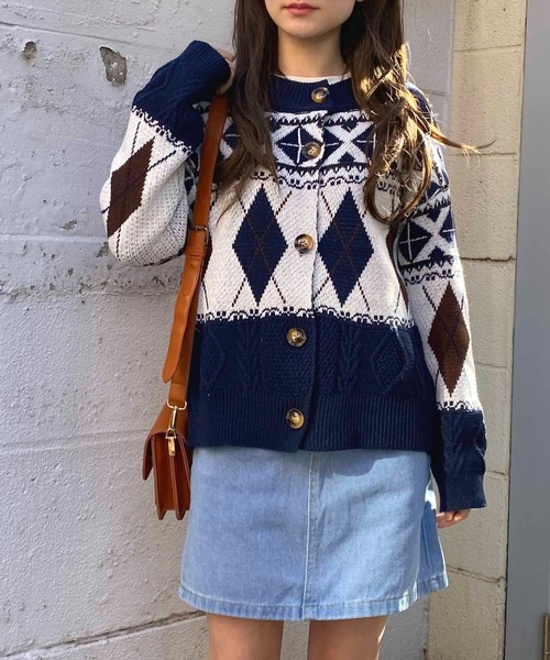 「NANEA」 ニットカーディガン フリー アイボリー レディース_画像7