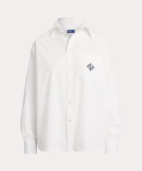 ブラウス シャツ オーバーサイズ フィット ロゴ コットン シャツ レディース POLO RALPH LAUREN ブラウス シャツ オーバーサイズ フィット