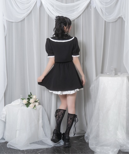 Honey Cinnamonブラウス2枚セット Honey Cinnamon（ハニーシナモン）の「ダブルVフリルブラウス（シャツ