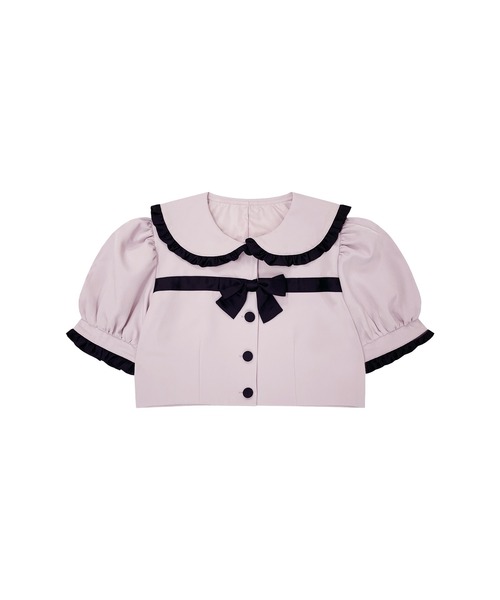 Honey Cinnamonブラウス2枚セット Honey Cinnamon（ハニーシナモン） セットアップ 胸元あきレース