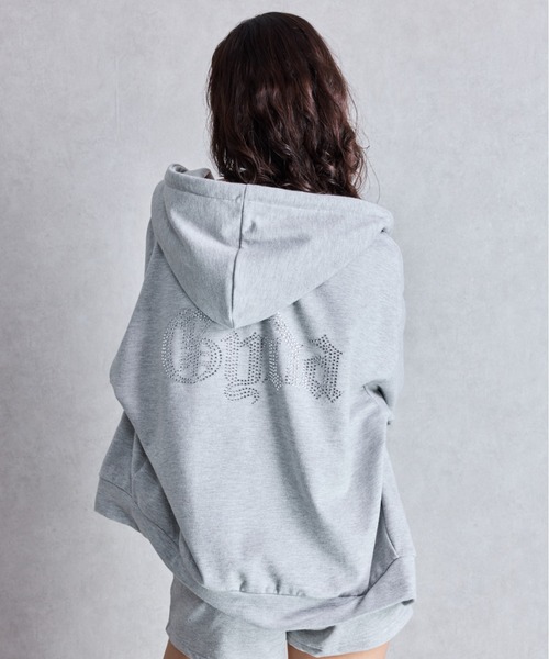 新品未使用タグ付き GYDA パーカー 今期 GYDA パーカー スティッチ / GYDAバックラメプリントパーカー
