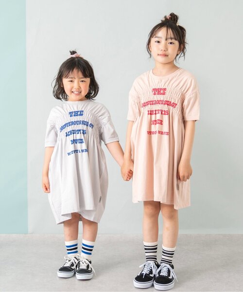 petit main and D. ワンピース ロゴプリントシャーリング半袖