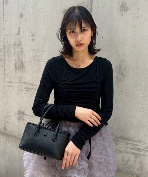 ハニーミーハニー Tシャツ HONEY MI HONEY（ハニーミーハニー） tシャツ drawstring rib cutsew