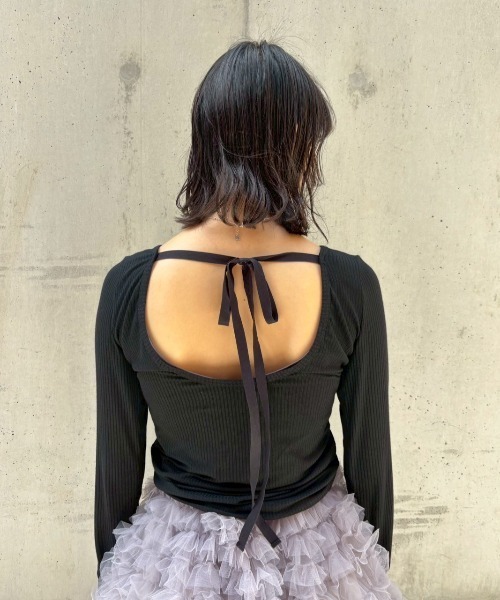 HONEY MI HONEY（ハニーミーハニー） tシャツ drawstring rib cutsew