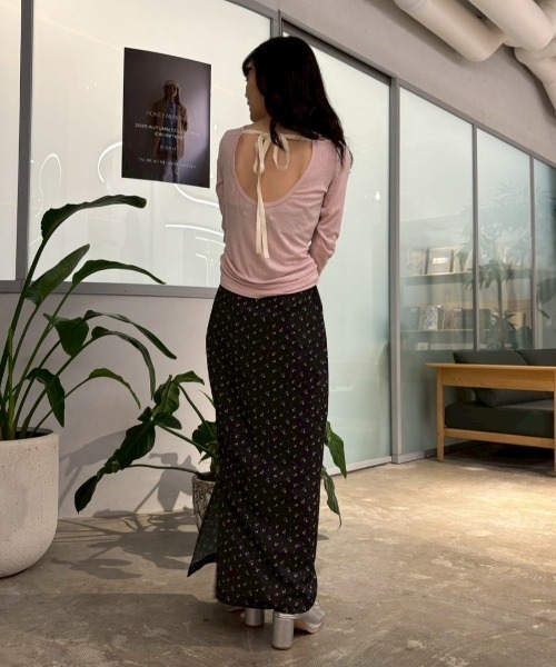 HONEY MI HONEY（ハニーミーハニー） tシャツ drawstring rib cutsew