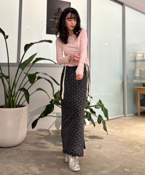 HONEY MI HONEY（ハニーミーハニー） tシャツ drawstring rib cutsew