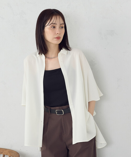 M〜L サイズ ラテックス（天然ゴム）ラバー長袖シャツ　ブラウス　コスプレ COMME CA ISM（コムサイズム） ブラウス シャツ 夏 オーバーサイズ