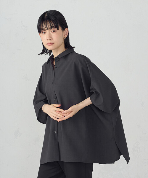 M〜L サイズ ラテックス（天然ゴム）ラバー長袖シャツ　ブラウス　コスプレ COMME CA ISM（コムサイズム） ブラウス シャツ 夏 オーバーサイズ