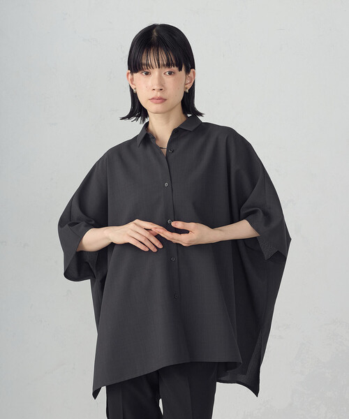 M〜L サイズ ラテックス（天然ゴム）ラバー長袖シャツ　ブラウス　コスプレ COMME CA ISM（コムサイズム） ブラウス シャツ 夏 オーバーサイズ
