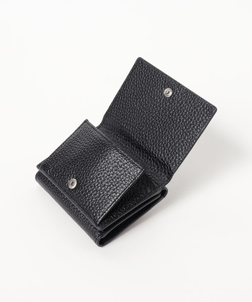 ビームス　ハート ブラックレザー三つ折り財布 BEAMS HEART（ビームス ハート） 財布 「ユニセックス」シュリンク 三