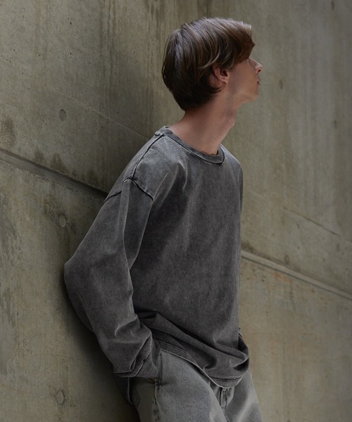 【週末限定価格】☆新品・未使用☆ Henly Long Tシャツ グレー CLEL（クレイル） tシャツ 「CLEL」High Vintage Design Basic T-Shirt