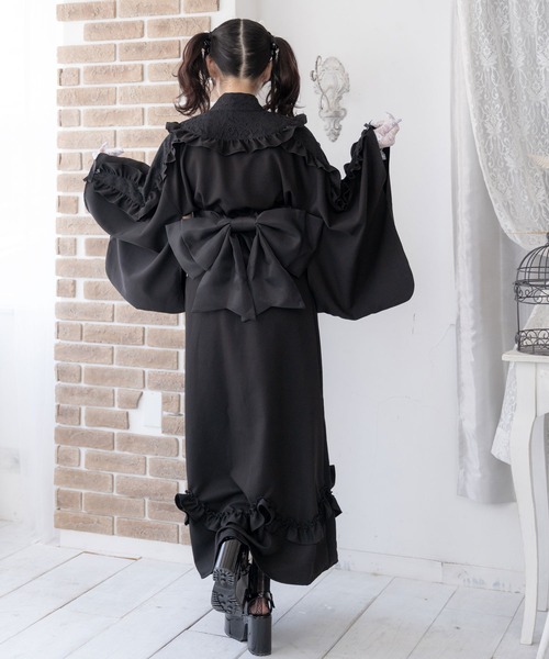 マイメロディ 浴衣 大人用 帯リボン付き♡ DearMyLove 浴衣 フリルリボンティアード浴衣 レディース