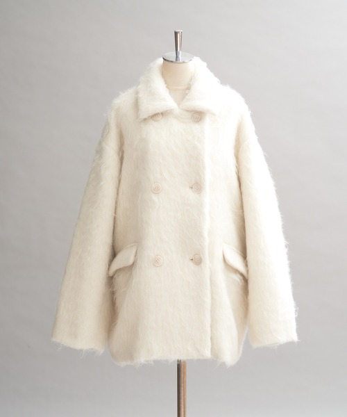 「one after another NICE CLAUP」 ピーコート FREE ブラウン レディース_画像5