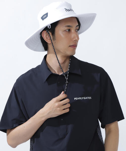 新品タグ付き　PEARLY GATES バケットハット グレー PEARLY GATES】メタリックロゴハット (UNISEX)（ハット