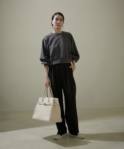 「SALON adam et rope'」 スウェットカットソー FREE チャコールグレー レディース_画像2