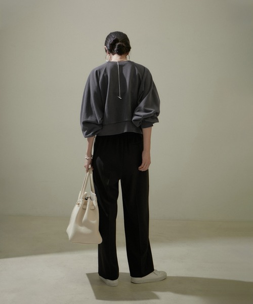 「SALON adam et rope'」 スウェットカットソー FREE チャコールグレー レディース_画像5