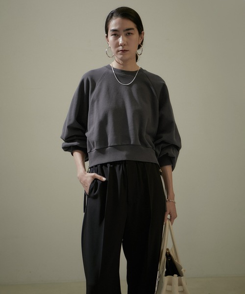 「SALON adam et rope'」 スウェットカットソー FREE チャコールグレー レディース_画像6