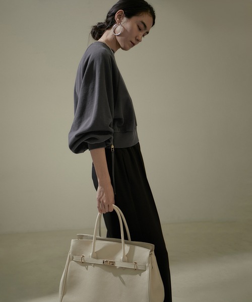 「SALON adam et rope'」 スウェットカットソー FREE チャコールグレー レディース_画像7