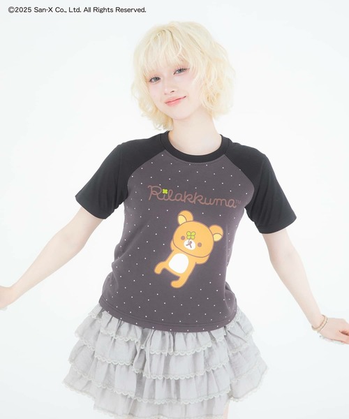 SPINNS tシャツ 「リラックマ」ドット柄ラグランTシャツ