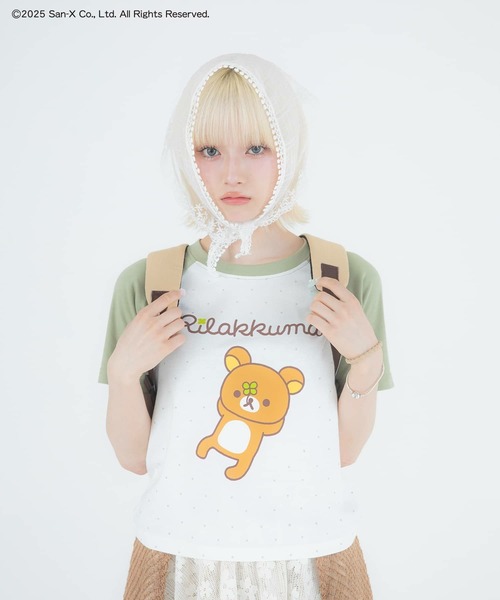 SPINNS tシャツ 「リラックマ」ドット柄ラグランTシャツ