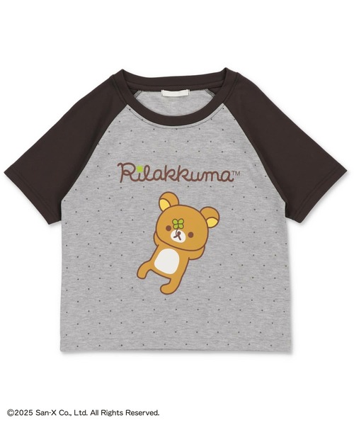 Rilakkuma　リラックマ　ラグランシャツ　3Ⅼ　ラグラン袖　キャラクター SPINNS tシャツ 「リラックマ」ドット柄ラグランTシャツ
