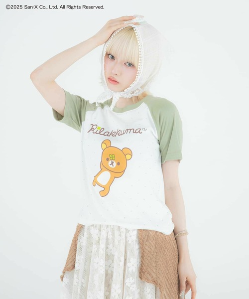 Rilakkuma　リラックマ　ラグランシャツ　3Ⅼ　ラグラン袖　キャラクター メンズ リラックマ 長袖Tシャツ ラグラン袖 キャラクター