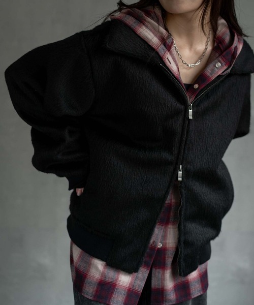 ブルゾン アウター 「ユニセックス商品」シャギーダブルZIPブルゾン メンズ レディース | CREARE -LINO- | 08